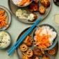Meera Sodha’s recipe for omelette rolls with rice, carrot pickles and wasabi mayonnaise