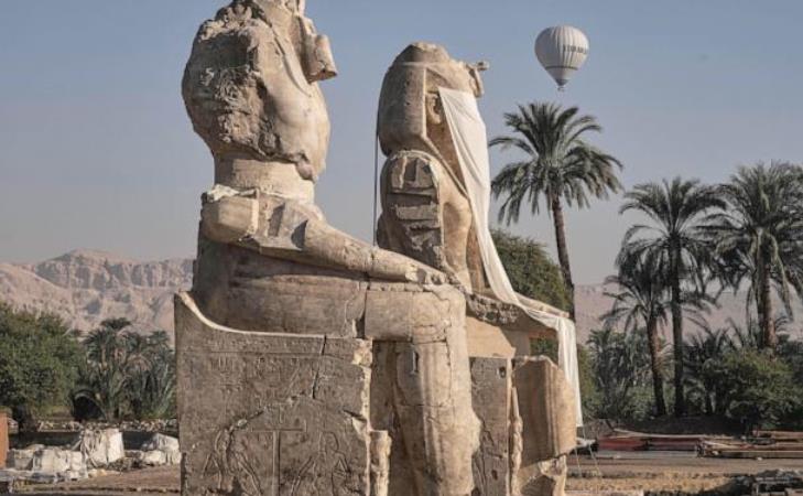 Egypt reveals restored colossal statues of pharaoh in Luxor