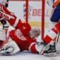 DeBrincat scores twice in 3rd period to help Red Wings beat Islanders 3-2